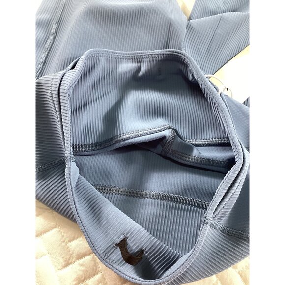 Nedao Womens High-Waisted Ribbed Biker light Blue Shorts Size M Sports athletic - Picture 5 of 10